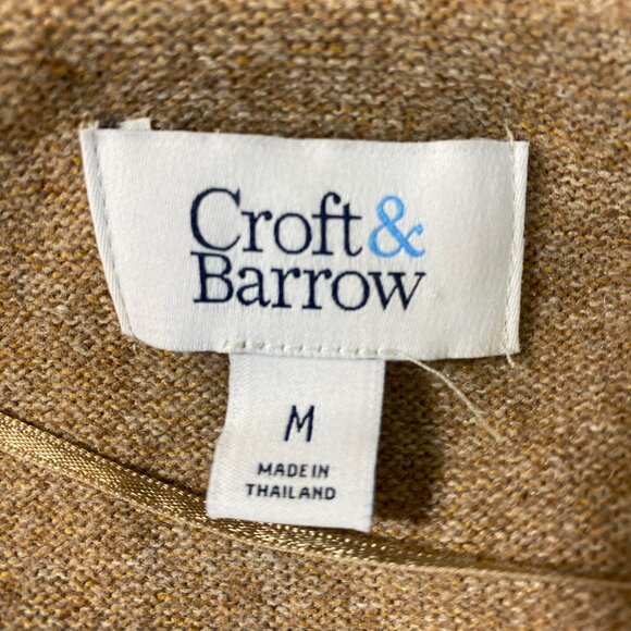 Croft & Barrow Soft Open Knit Cardigan Sweater Sz M Camel Tan #337i - Picture 5 of 7